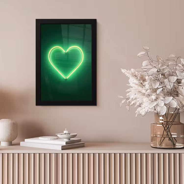 Neon - Groen - Licht fotolijst zwart zonder passe partout klein -sfeer5