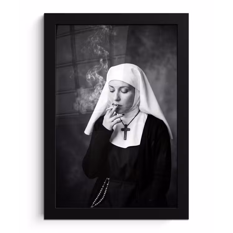 Non - Roken - Portret - Zwart - Wit - Rebels fotolijst zwart zonder passe partout klein -3d