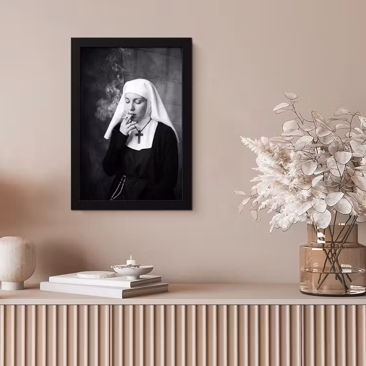 Non - Roken - Portret - Zwart - Wit - Rebels fotolijst zwart zonder passe partout klein -sfeer5