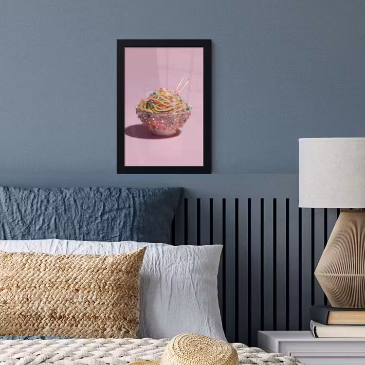 Noodles - Edelstenen - Stokjes - Roze fotolijst zwart zonder passe partout klein -sfeer3