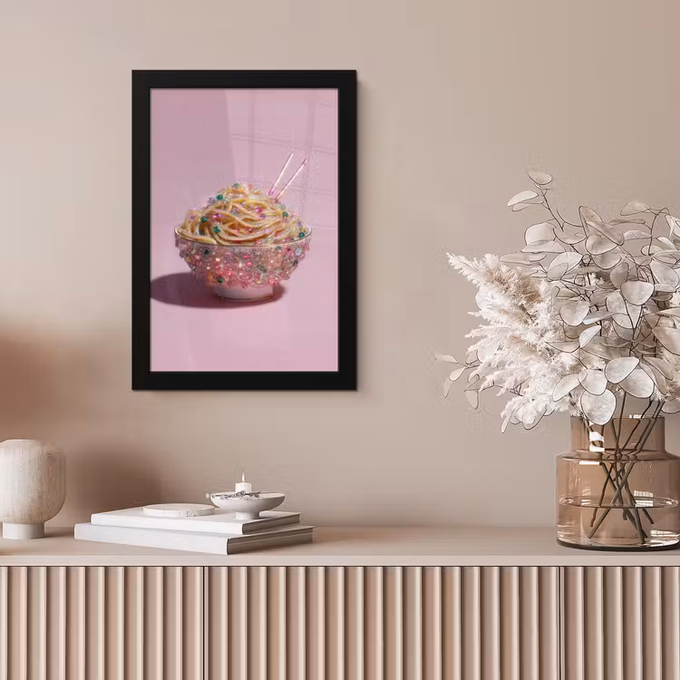 Noodles - Edelstenen - Stokjes - Roze fotolijst zwart zonder passe partout klein -sfeer5