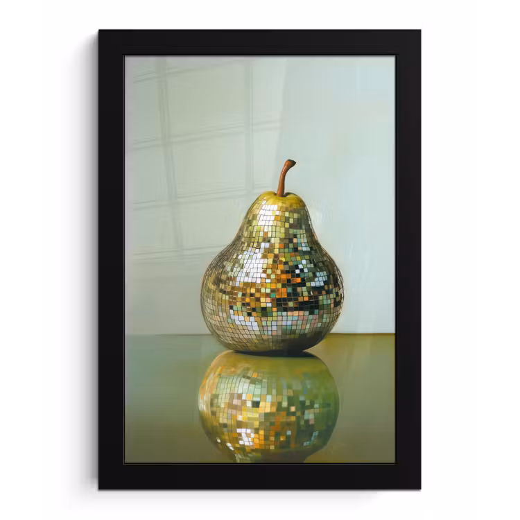 Fruit - Disco - Art - Glitter fotolijst zwart zonder passe partout klein -3d