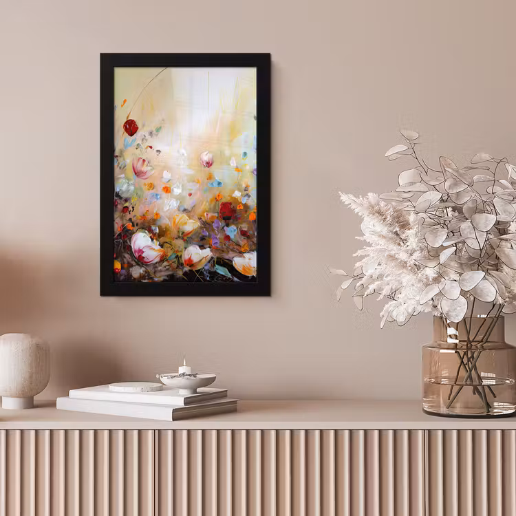 Olieverf - Bloemen - Kleurrijk - Natuur fotolijst zwart zonder passe partout klein -sfeer5