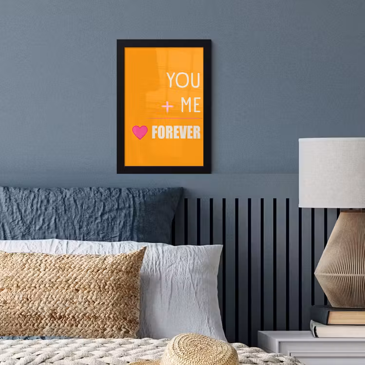 Oranje - Love - Valentijn fotolijst zwart zonder passe partout klein -sfeer3