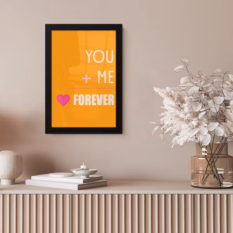 Oranje - Love - Valentijn fotolijst zwart zonder passe partout klein -sfeer5