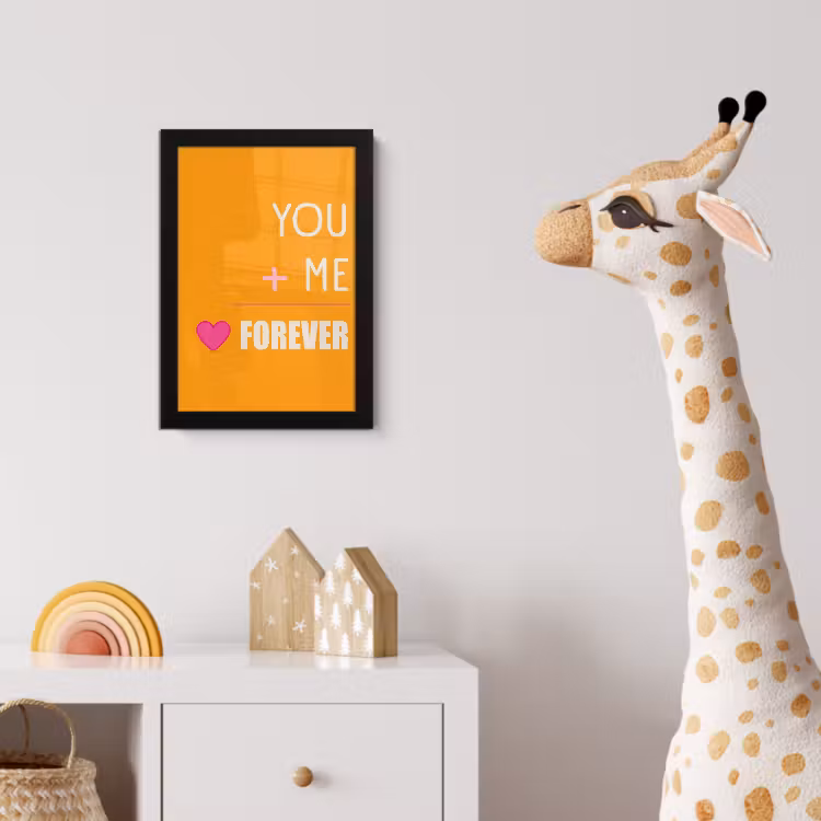 Oranje - Love - Valentijn fotolijst zwart zonder passe partout klein -usfeer4_kinderkamer
