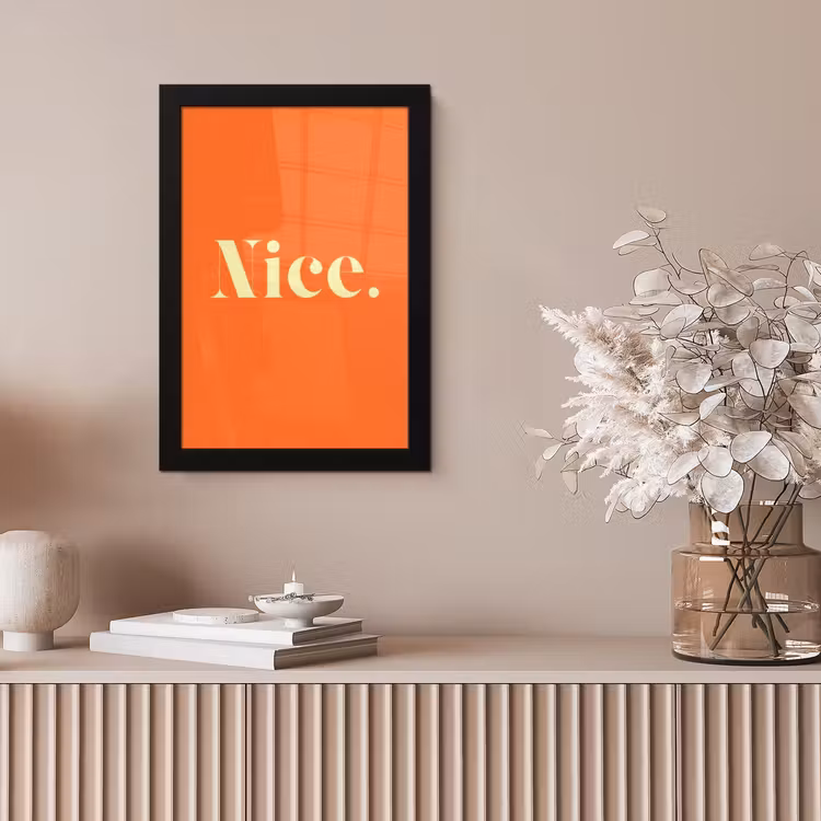Oranje - Gebroken wit - Nice fotolijst zwart zonder passe partout klein -sfeer5