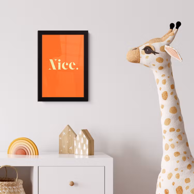 Oranje - Gebroken wit - Nice fotolijst zwart zonder passe partout klein -usfeer4_kinderkamer