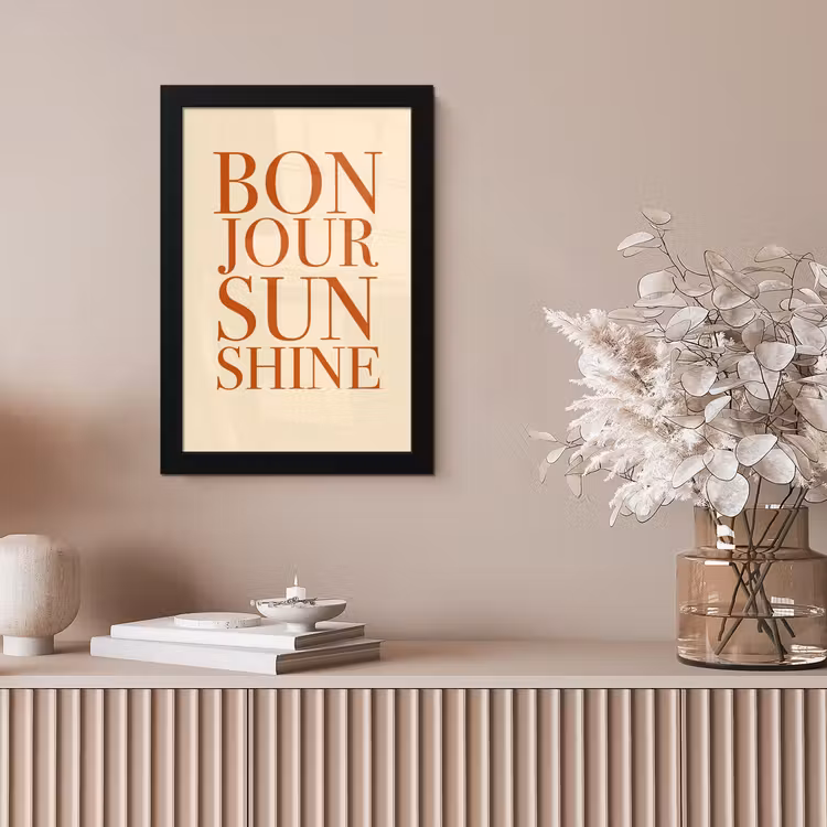 Oranje - Quote - Sun fotolijst zwart zonder passe partout klein -sfeer5