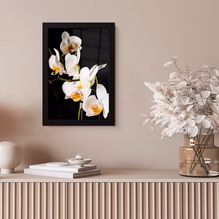 Orchidee - Bloemen - Planten - Botanisch fotolijst zwart zonder passe partout klein -sfeer5