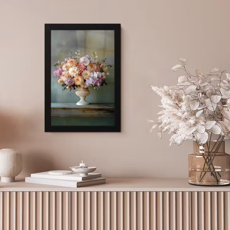 Orchidee - Boeket - Vaas - Bloemen fotolijst zwart zonder passe partout klein -sfeer5