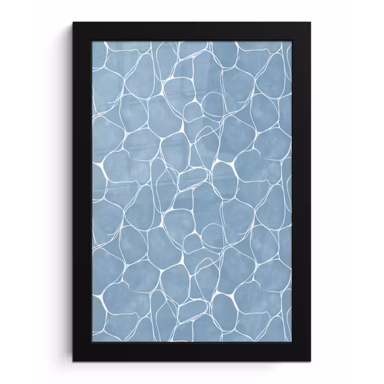 Organisch - Patroon - Blauw fotolijst zwart zonder passe partout klein 224 -3d