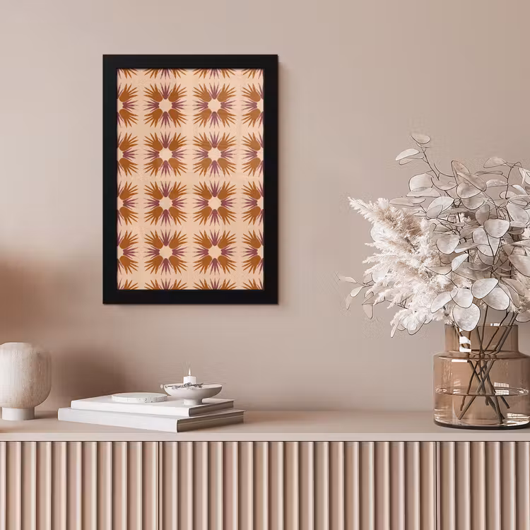 Ornament - Patroon - Oker fotolijst zwart zonder passe partout klein 224 -sfeer5
