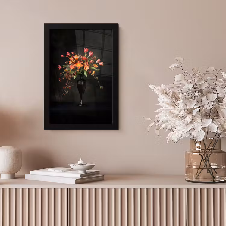 Sierlijk - Boeket - Vaas fotolijst zwart zonder passe partout klein -sfeer5