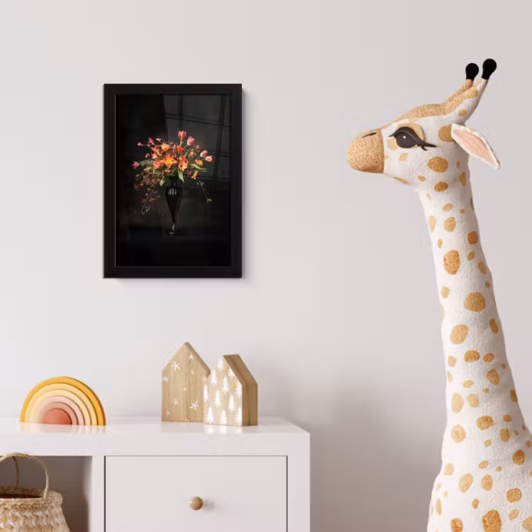 Sierlijk - Boeket - Vaas fotolijst zwart zonder passe partout klein -usfeer4_kinderkamer