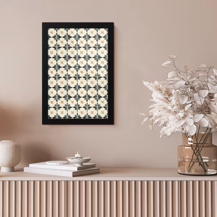 Sierlijk - Ornament - Blauw fotolijst zwart zonder passe partout klein 224 -sfeer5