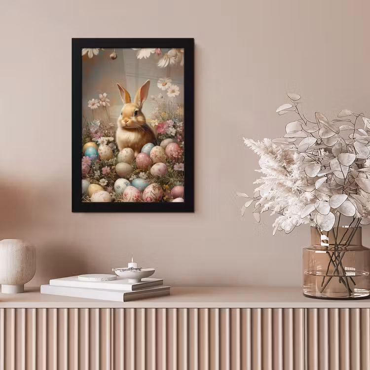Paashaas - Lente - Paaseieren fotolijst zwart zonder passe partout klein -sfeer5