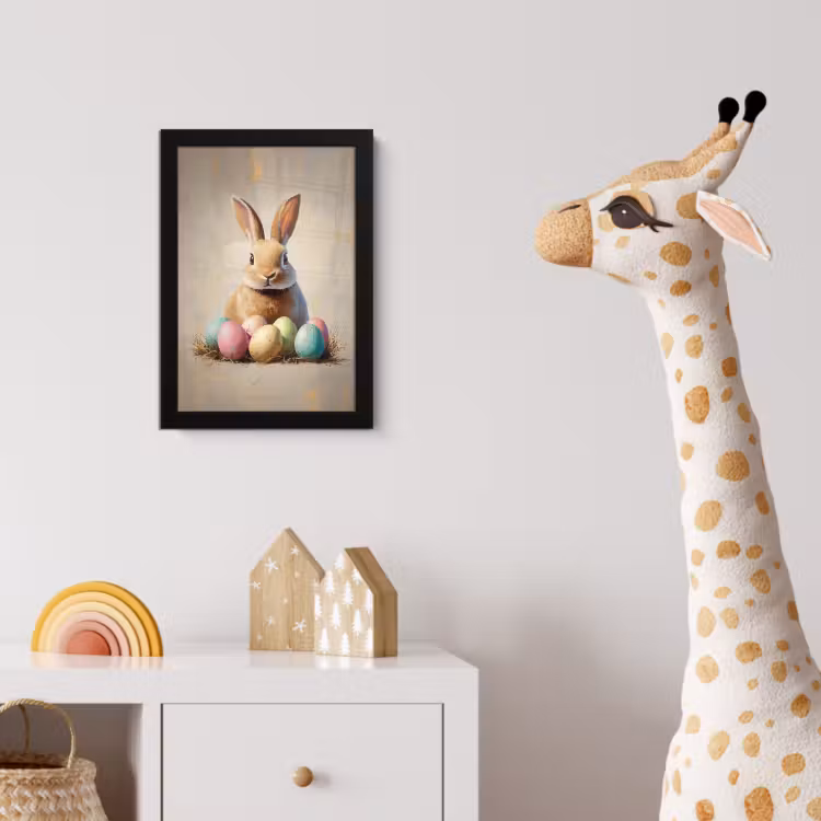 Paashaas - Pastel - Eieren fotolijst zwart zonder passe partout klein -usfeer4_kinderkamer