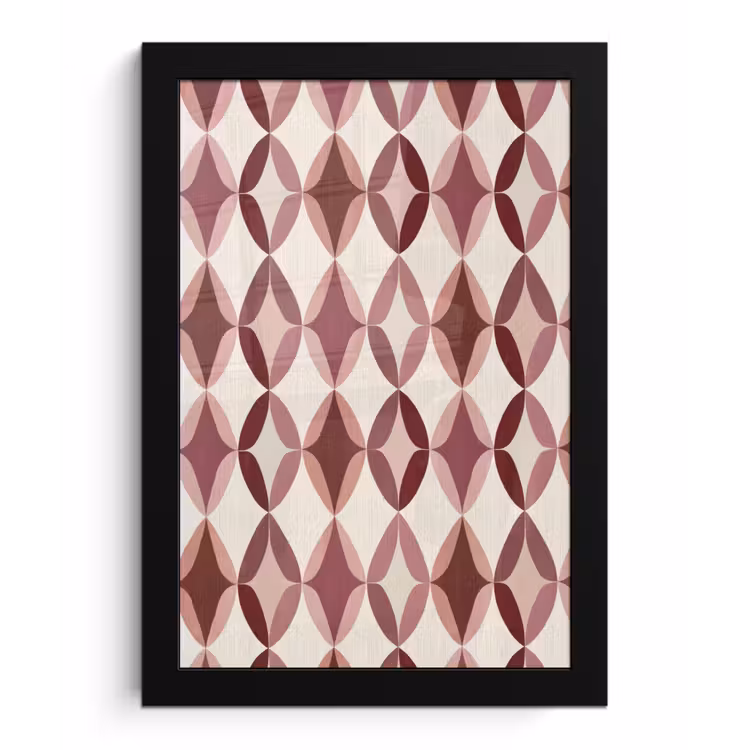 Ovaal - Textuur - Roze fotolijst zwart zonder passe partout klein 224 -3d