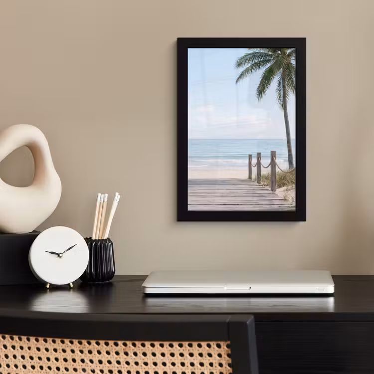 Palmbomen - Pad - Horizon fotolijst zwart zonder passe partout klein -sfeer1