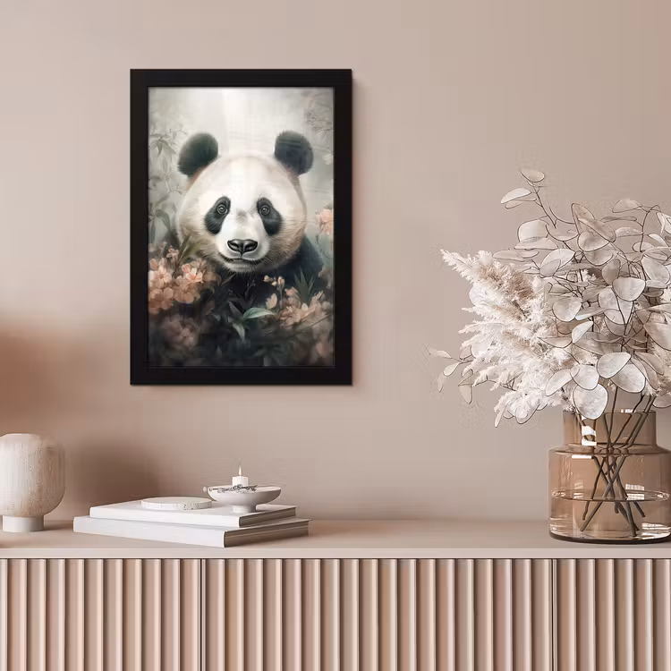 Panda - Dieren - Bloemen - Planten fotolijst zwart zonder passe partout klein -sfeer5