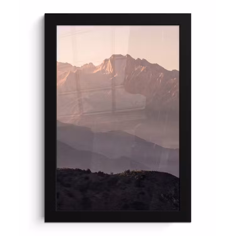 Panorama - Landschap - Bergen fotolijst zwart zonder passe partout klein -3d