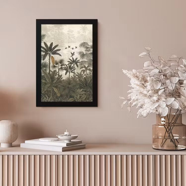 Papagaaien - Jungle - Tropisch - Green fotolijst zwart zonder passe partout klein -sfeer5