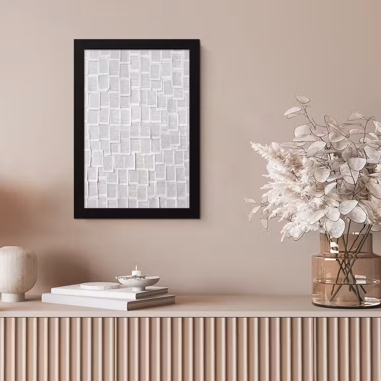 Papier - Overlappend - Textuur - Modern - Wit fotolijst zwart zonder passe partout klein -sfeer5