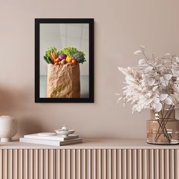 Papieren - Boodschappen - Groente - Kleurrijk fotolijst zwart zonder passe partout klein -sfeer5