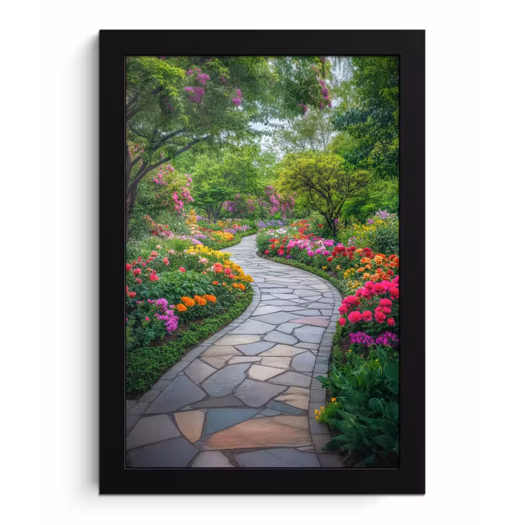 Park - Bloemen - Tuin fotolijst zwart zonder passe partout klein -3d