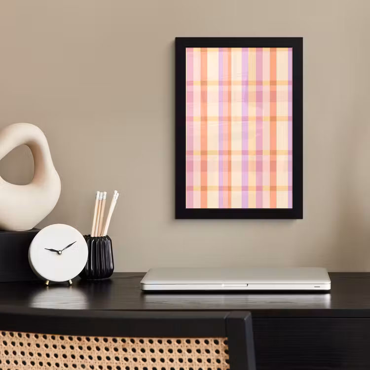 Pastel - uitpatroon - Geometrisch fotolijst zwart zonder passe partout klein 224 -sfeer1