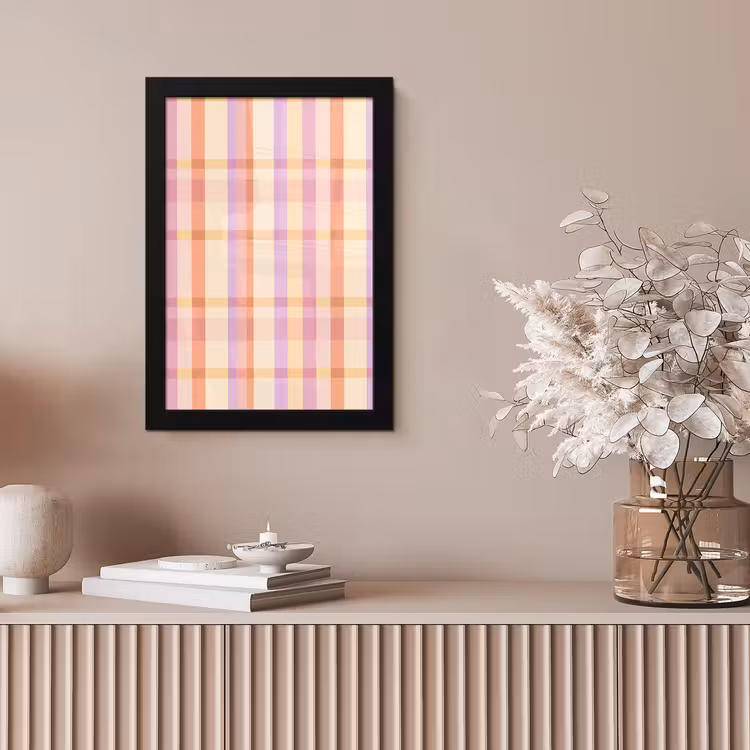 Pastel - uitpatroon - Geometrisch fotolijst zwart zonder passe partout klein 224 -sfeer5