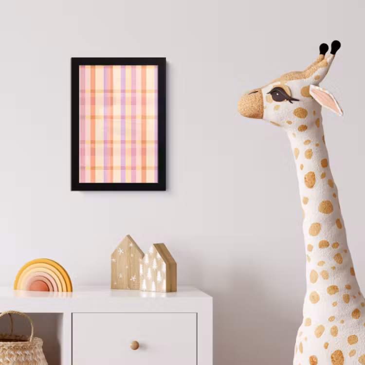 Pastel - uitpatroon - Geometrisch fotolijst zwart zonder passe partout klein 224 -usfeer4_kinderkamer