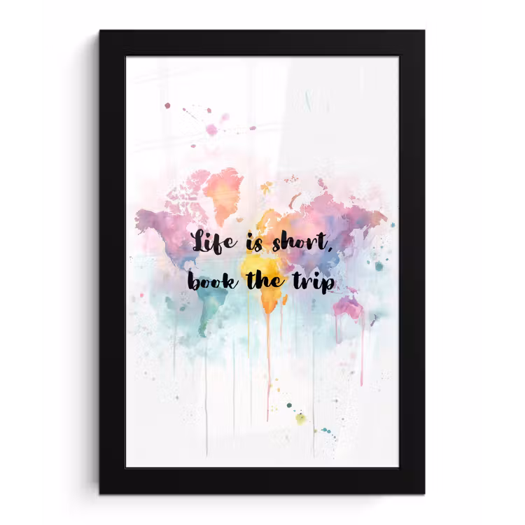 Pastelkleuren - Quote - Sierletters fotolijst zwart zonder passe partout klein -3d