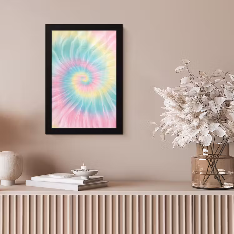 Pasteltinten - Tie dye - Roze fotolijst zwart zonder passe partout klein -sfeer5