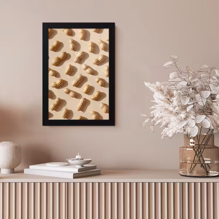 Pinda's - Patroon - Beige fotolijst zwart zonder passe partout klein -sfeer5