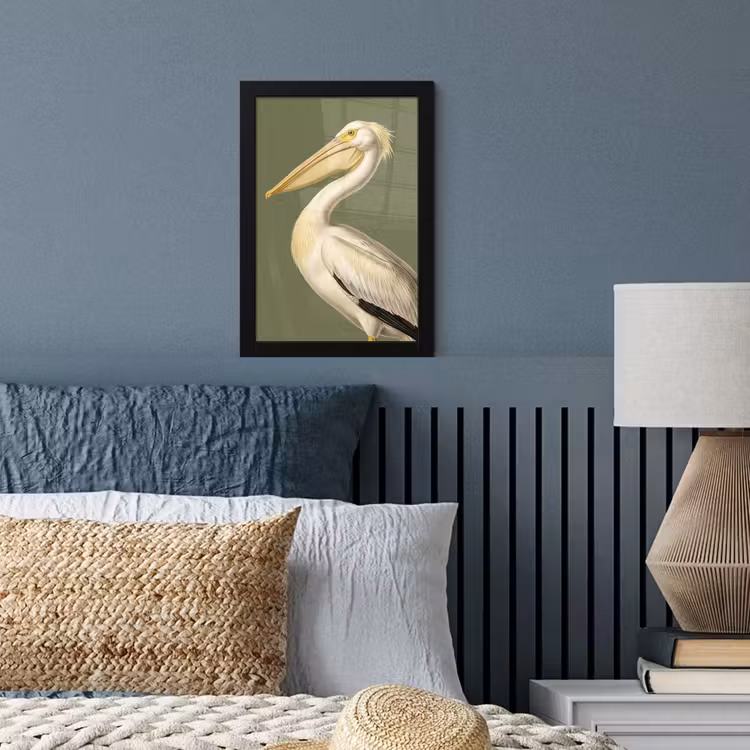 Pelikaan - Wit - Vogel - Klassiek - Natuur fotolijst zwart zonder passe partout klein -sfeer3
