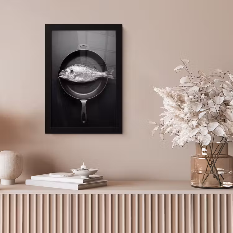 Pan - Vis - Zwart - Wit fotolijst zwart zonder passe partout klein -sfeer5