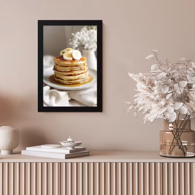 Pannenkoeken - Banaan - Siroop - Wit - Beige fotolijst zwart zonder passe partout klein -sfeer5