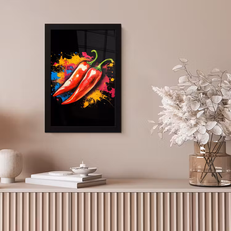 Peper - Graffiti - Verf - Abstract - Modern - Kleurrijk fotolijst zwart zonder passe partout klein -sfeer5