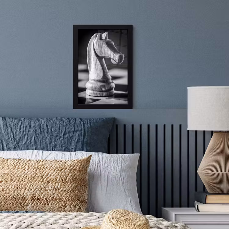 Paard - Hout - Schaalbord - Zwart fotolijst zwart zonder passe partout klein -sfeer3