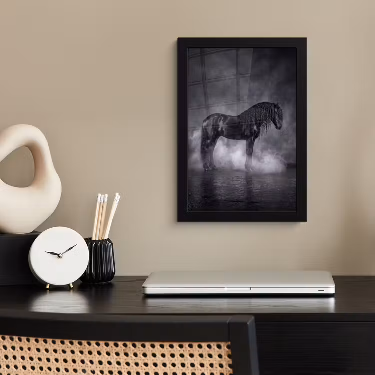 Paard - Magisch - Zwart fotolijst zwart zonder passe partout klein -sfeer1