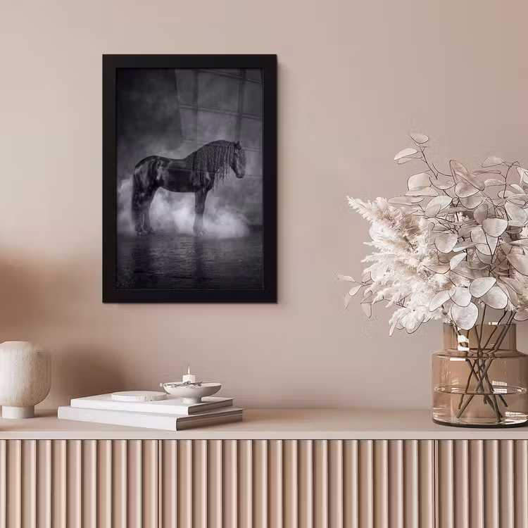 Paard - Magisch - Zwart fotolijst zwart zonder passe partout klein -sfeer5