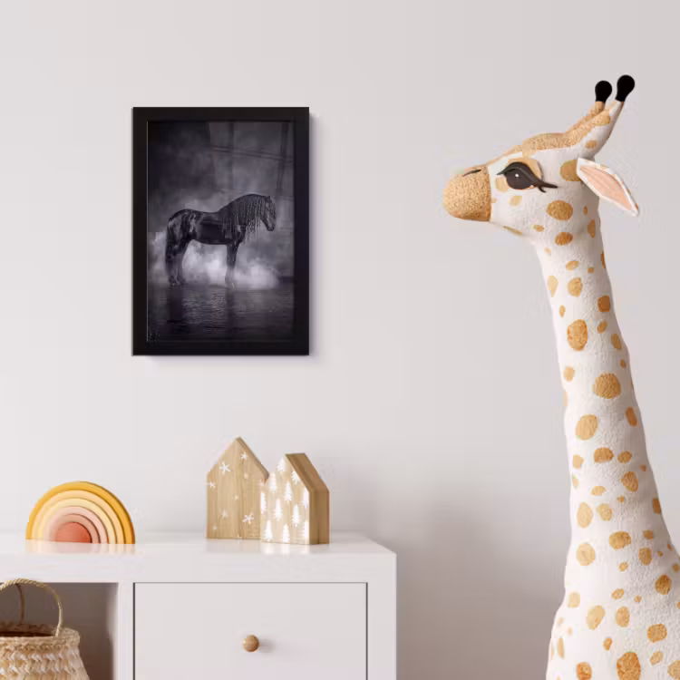 Paard - Magisch - Zwart fotolijst zwart zonder passe partout klein -usfeer4_kinderkamer