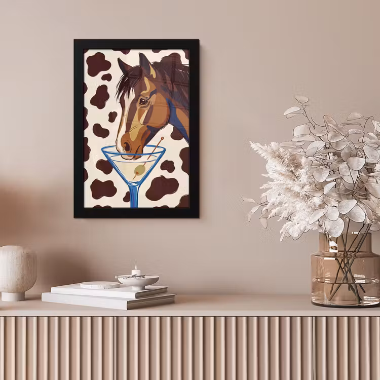 Paard - Martini - Dieren - Abstract - Bruin fotolijst zwart zonder passe partout klein -sfeer5