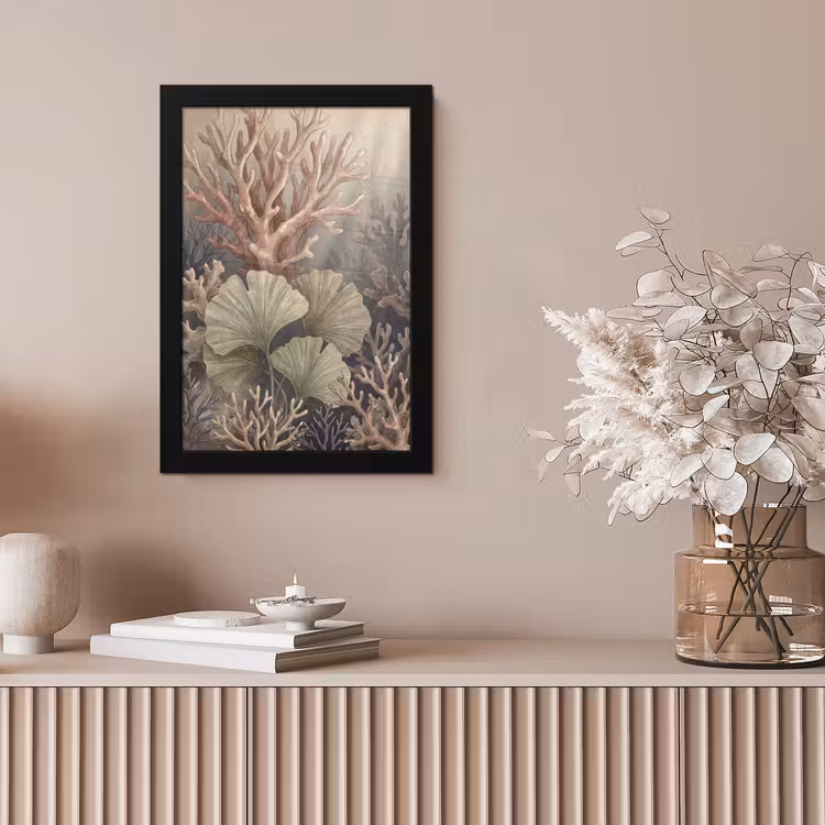 Plant - Bladeren - Zee - Illustratie - Groen fotolijst zwart zonder passe partout klein -sfeer5