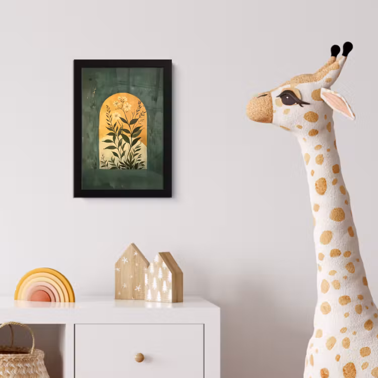 Plant - Bloemen - Wit fotolijst zwart zonder passe partout klein -usfeer4_kinderkamer
