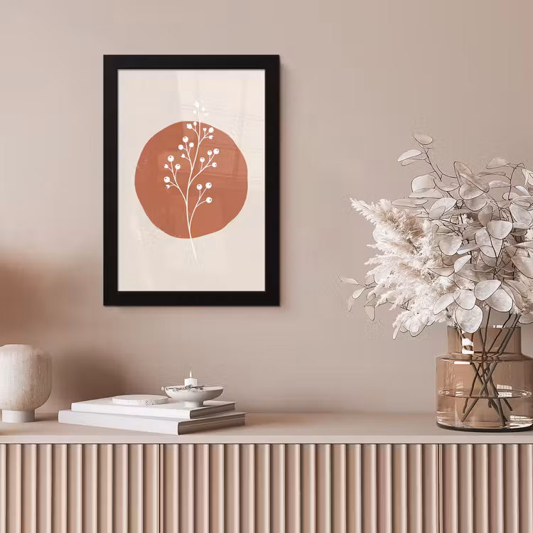 Plant - Tak - Abstract - Modern - Wit fotolijst zwart zonder passe partout klein -sfeer5