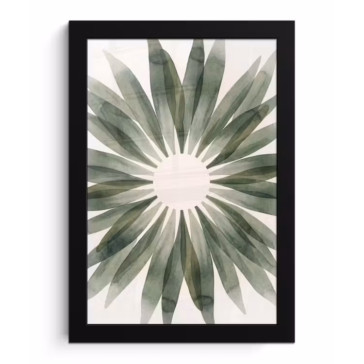 Planten - Abstract - Waterverf - Groen - Natuur fotolijst zwart zonder passe partout klein -3d