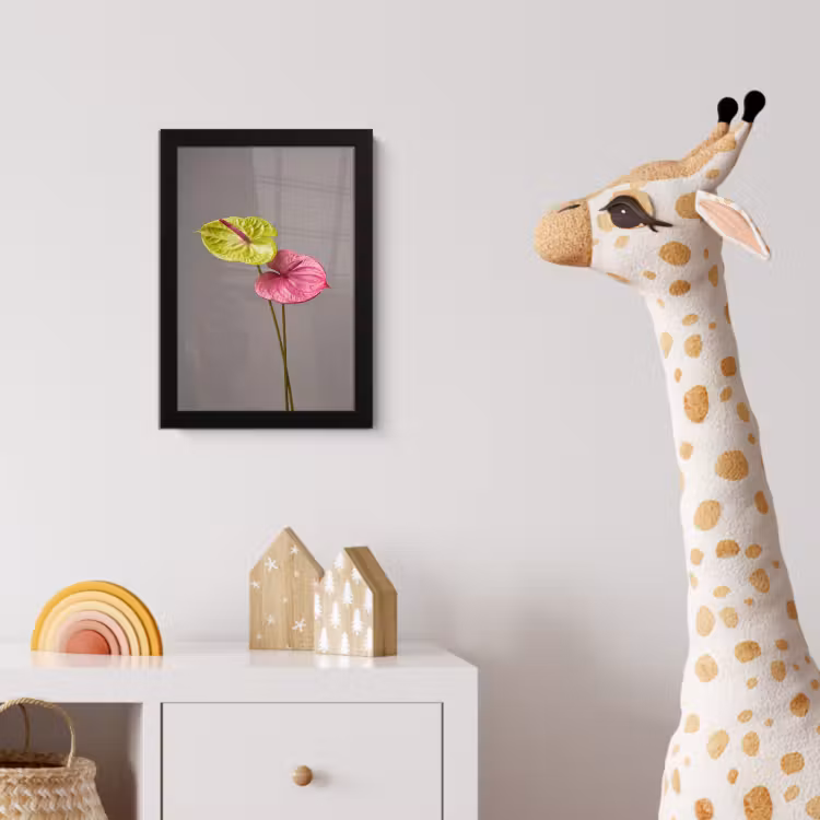 Planten - Anthurium - Groen - Roze fotolijst zwart zonder passe partout klein -usfeer4_kinderkamer
